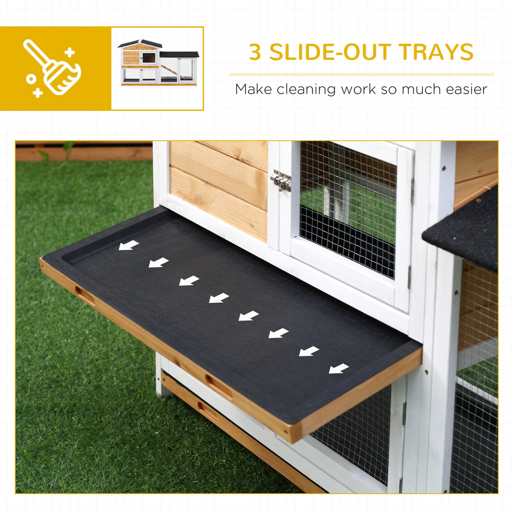 2 Storey Rabbit/Chicken  Hut Wooden Bunny/Chicken Hut Small Animal House With Ramp