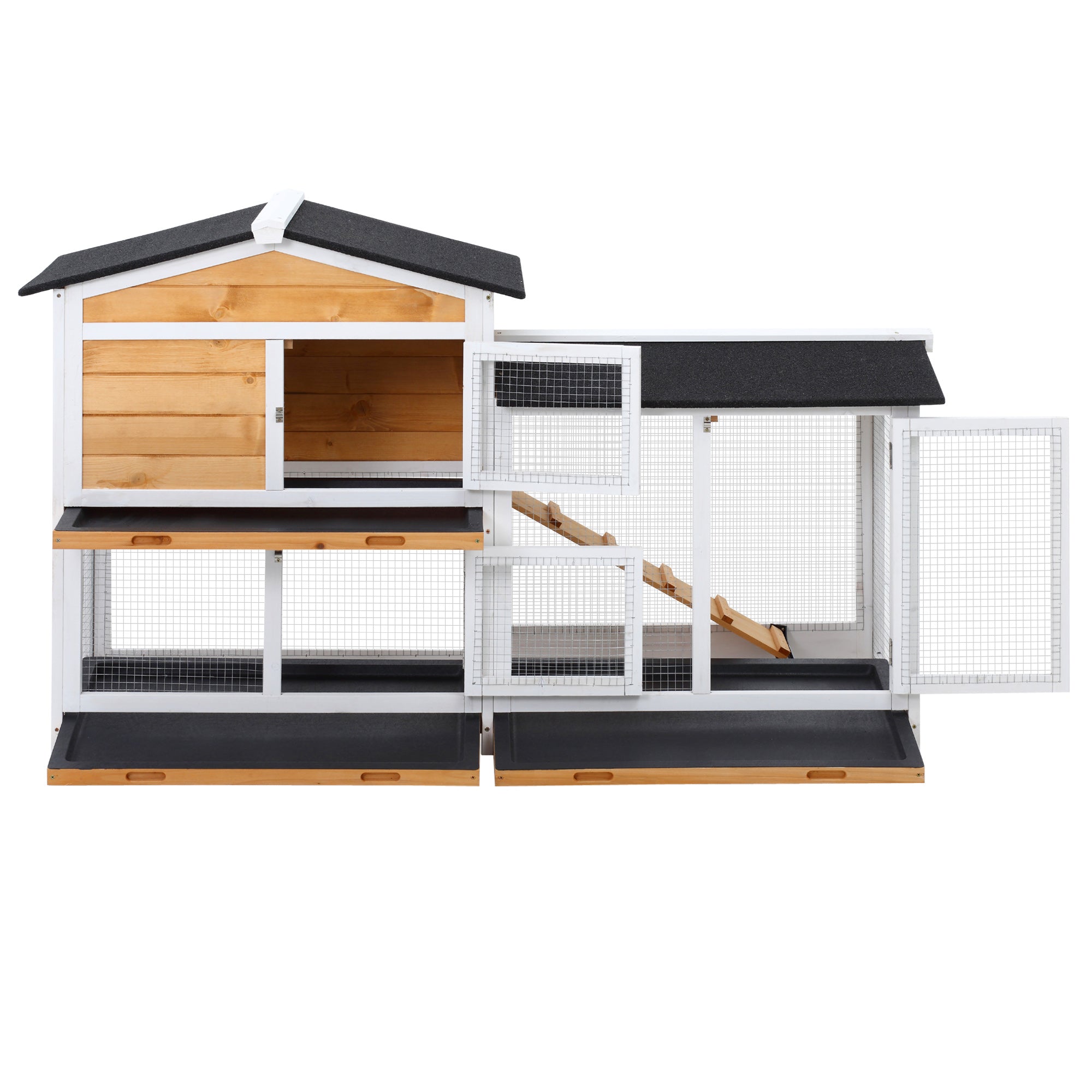 2 Storey Rabbit/Chicken  Hut Wooden Bunny/Chicken Hut Small Animal House With Ramp